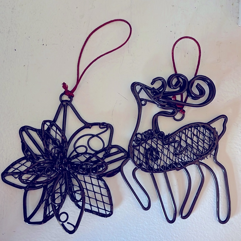 Crafted metal Christmas ornaments. NWOT.